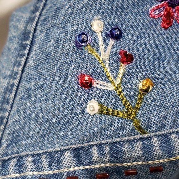 Coldwater Creek. Adorable Vintage Jacket; Floral Beading & Embroidery Size L. - Picture 6 of 16
